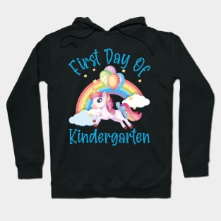 Bonny Unicorn and Rainbow | First Day of Kindergarten Hoodie